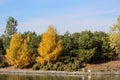 Fall look trees on Wascana Lake Regina Canada